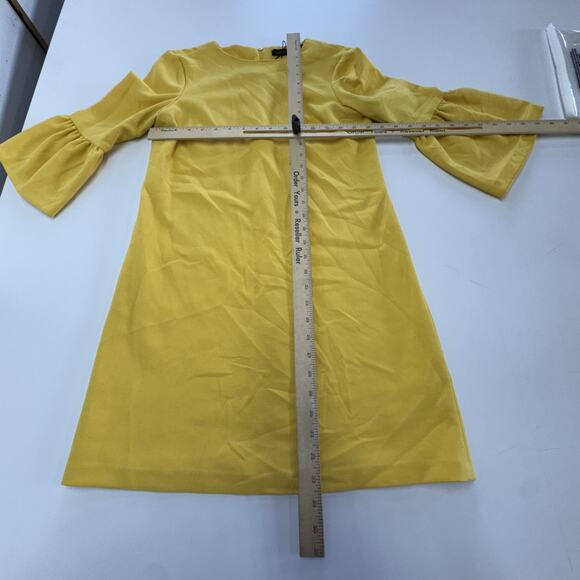 Zara Woman Dress Womens Extra Small Yellow Bell Sleeve Shift Mini - Picture 7 of 9